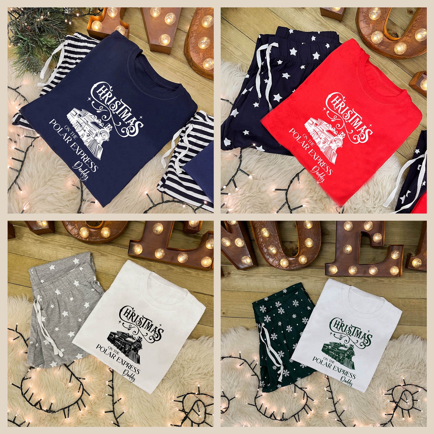 Personalised Family Christmas Pyjamas - Polar Express Train