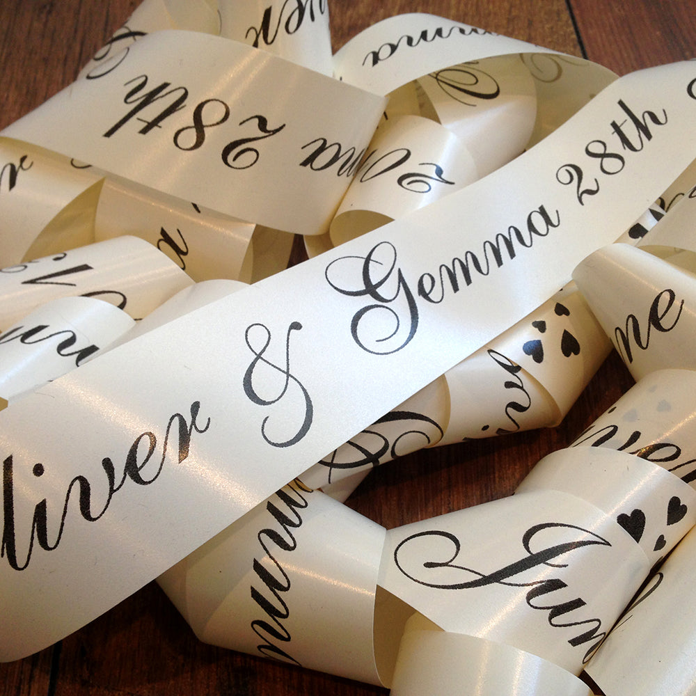Personalised Wedding Car Ribbon - 6m – All Tied Up (UK) Ltd
