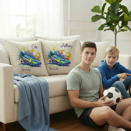 Personalised Cushion - Born To Play Football