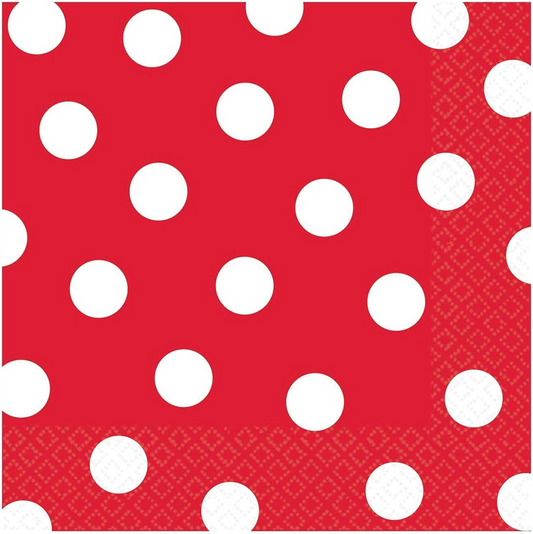 Red Spotty Napkins x 20