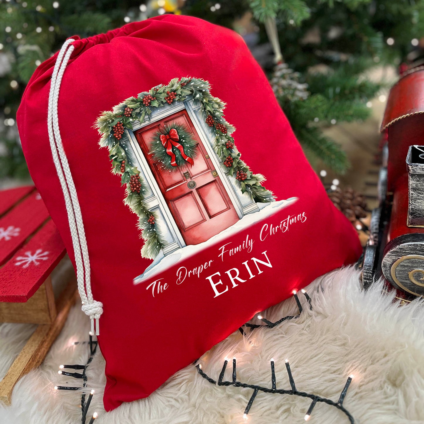 Christmas Door Gift Sack with Name