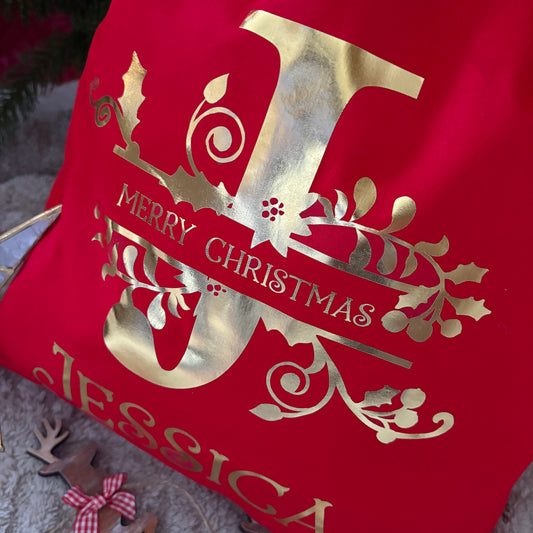 Personalised Monogram Christmas Gift Sack