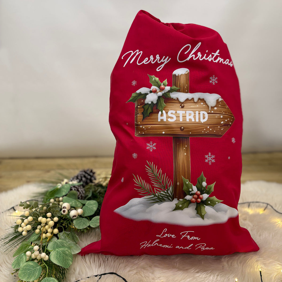 Personalised Sign Christmas Delivery Sack
