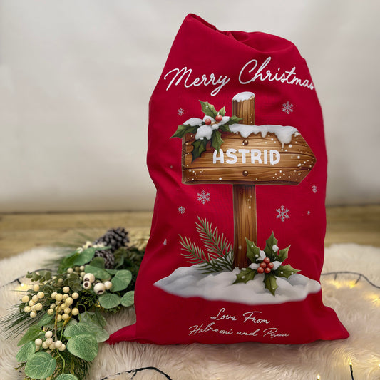 Personalised Sign Christmas Delivery Sack