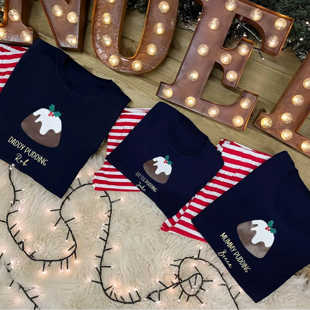 Personalised Family Christmas Pyjamas - Christmas Pudding