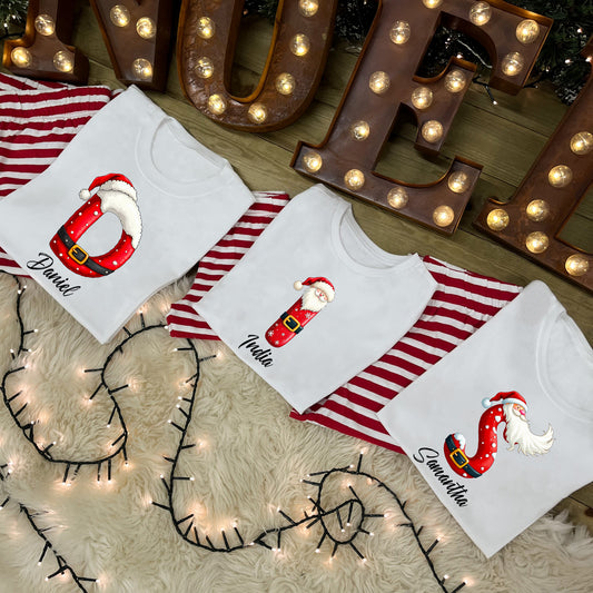Personalised Family Christmas Pyjamas - Santa Alphabet