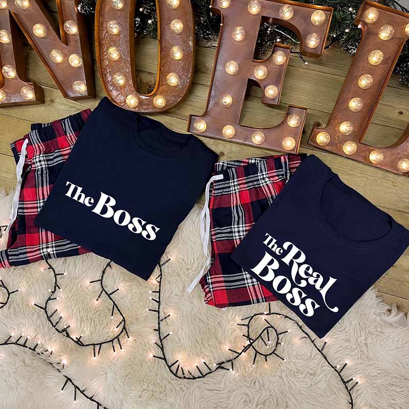 Couples Pyjama Set – The Boss & The Real Boss