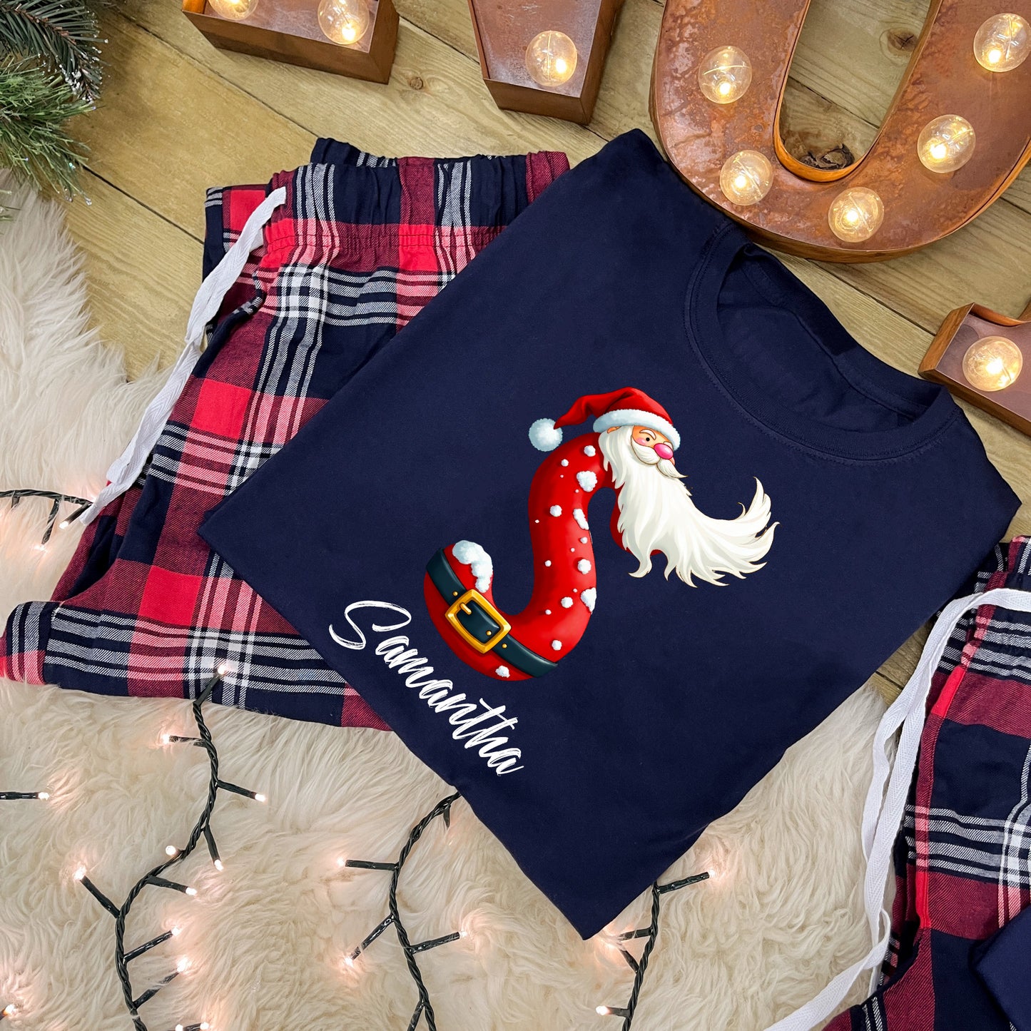 Personalised Family Christmas Pyjamas - Santa Alphabet