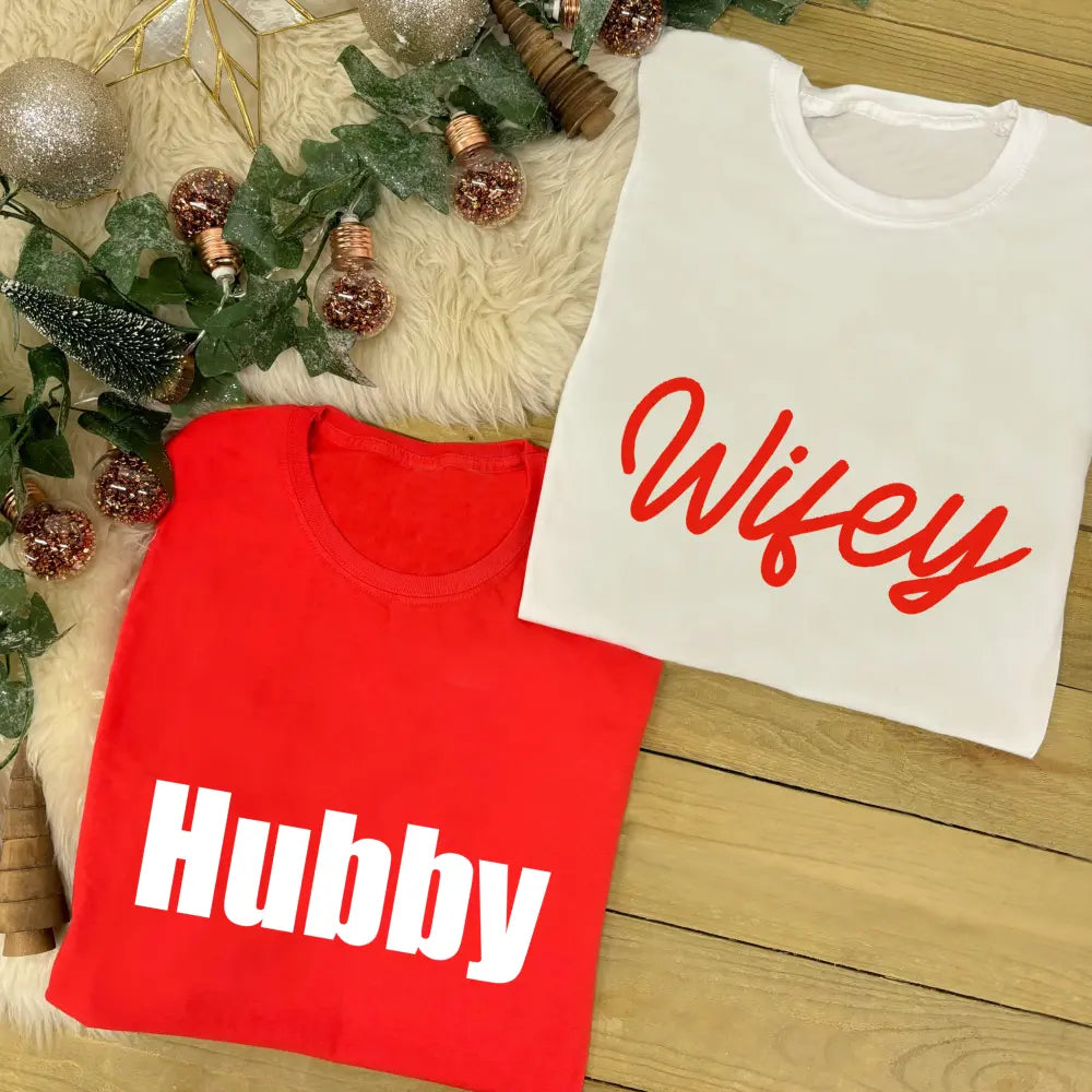 Couples T-Shirt Set - Hubby and Wifey