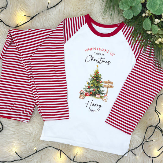 Children's Personalised Pyjamas - When I Wake Up it will be Christmas