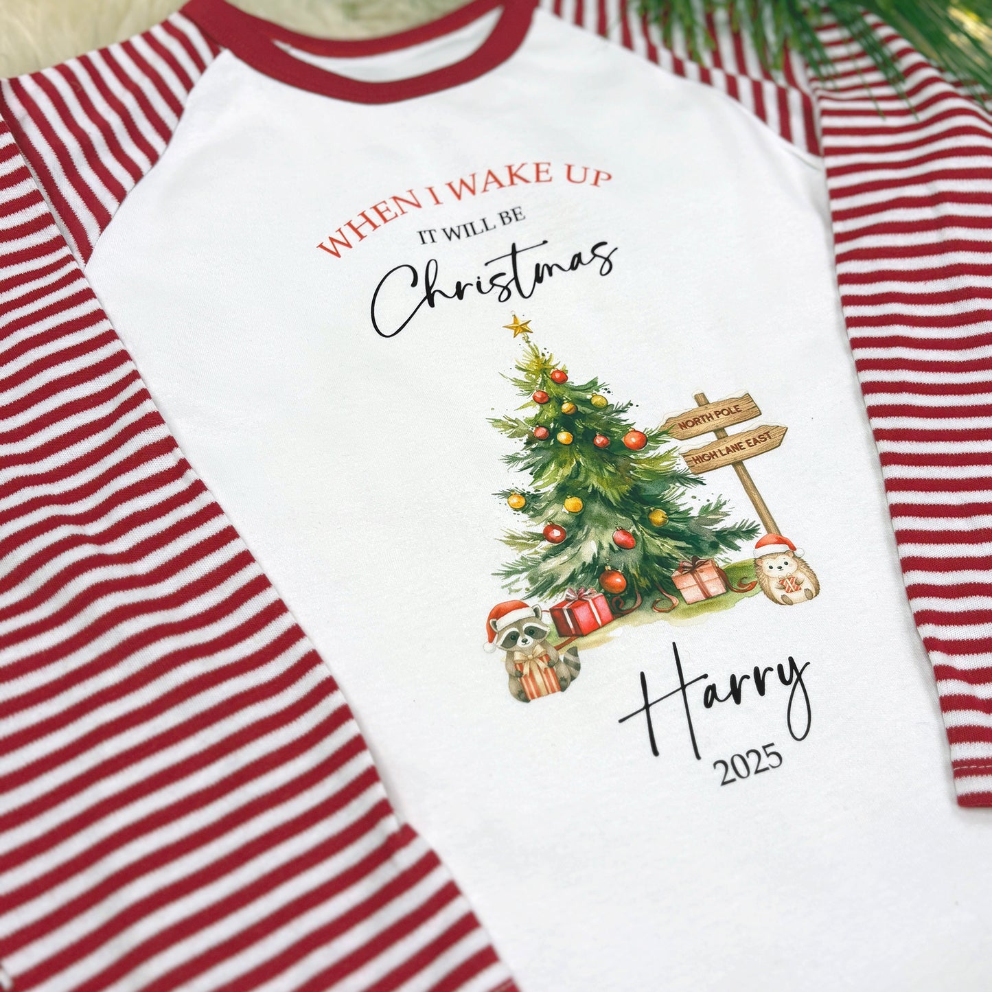 Children's Personalised Pyjamas - When I Wake Up it will be Christmas