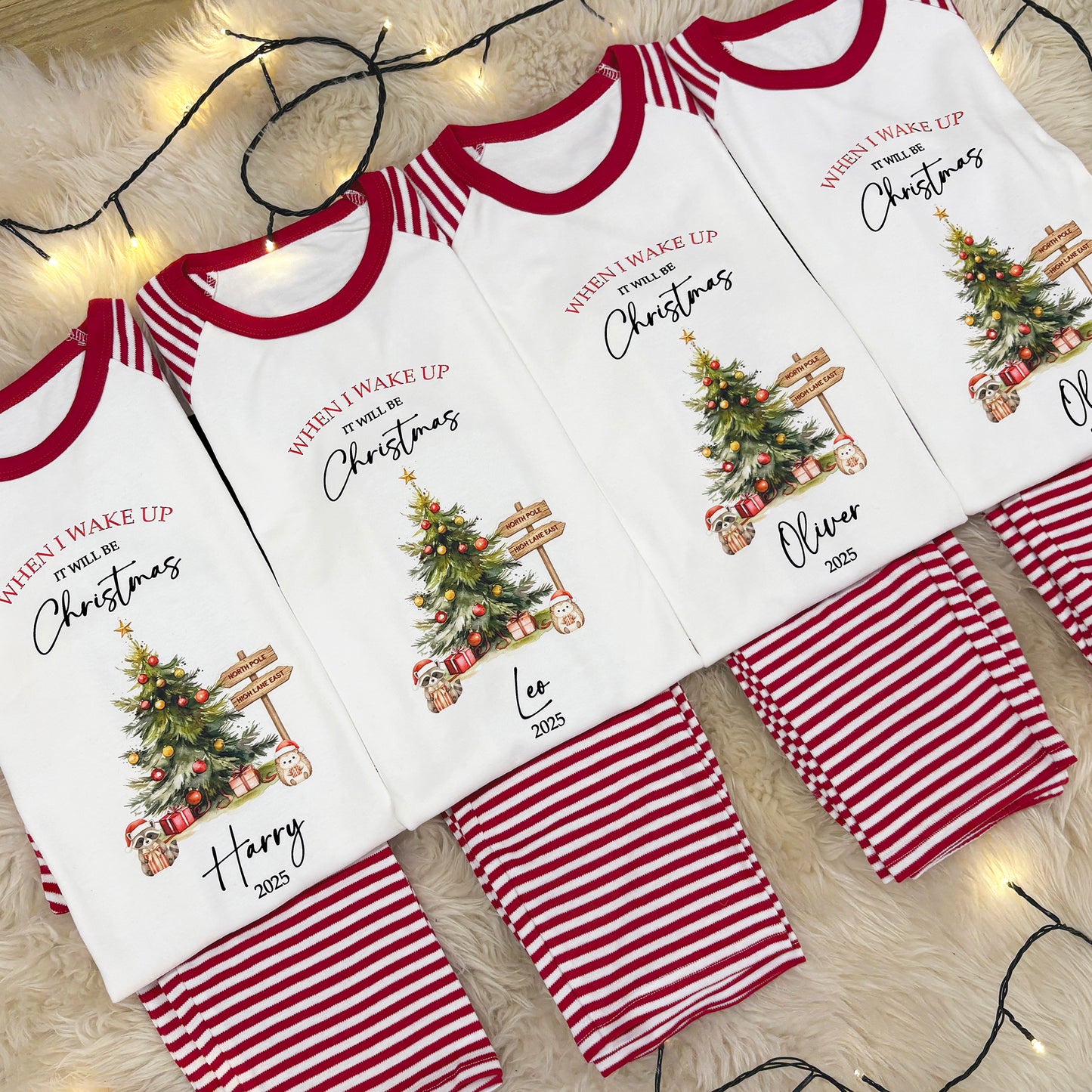 Children's Personalised Pyjamas - When I Wake Up it will be Christmas