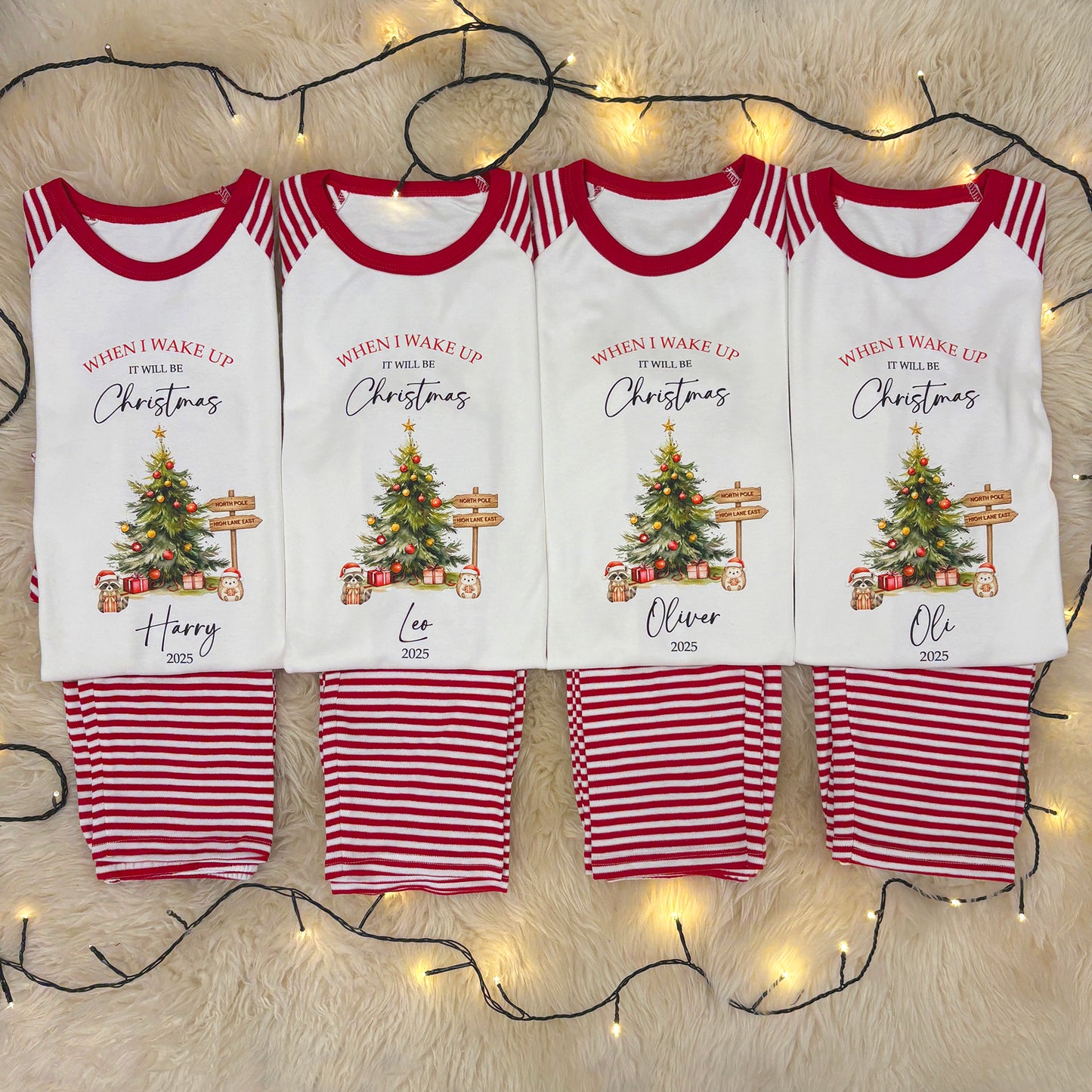 Children's Personalised Pyjamas - When I Wake Up it will be Christmas