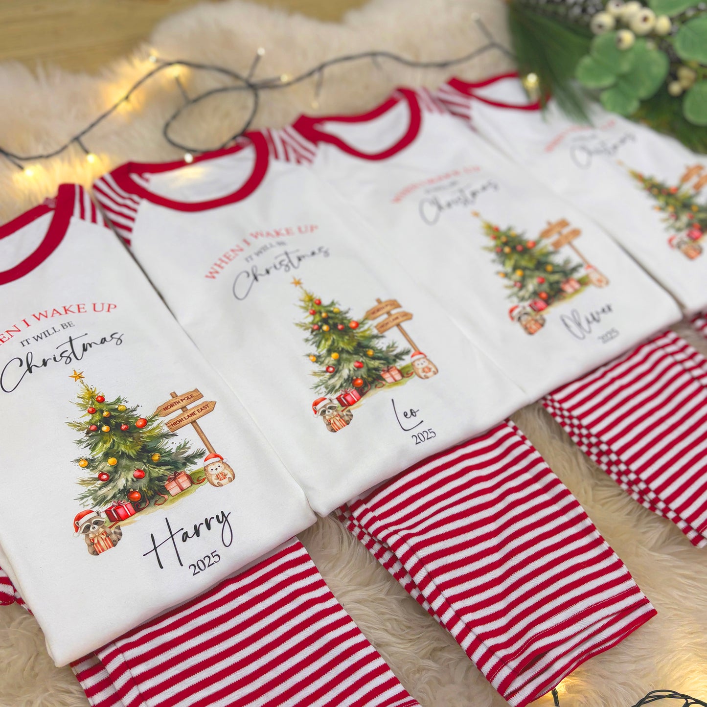 Children's Personalised Pyjamas - When I Wake Up it will be Christmas
