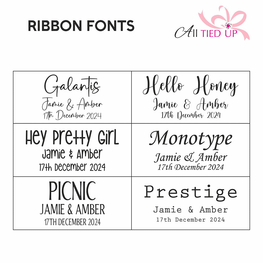 38mm Personalised Ribbon – Double Faced Satin