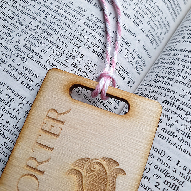 Personalised Wooden Bookmark - Rose