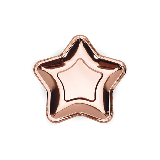 Rose Gold Star Plates - 18cm