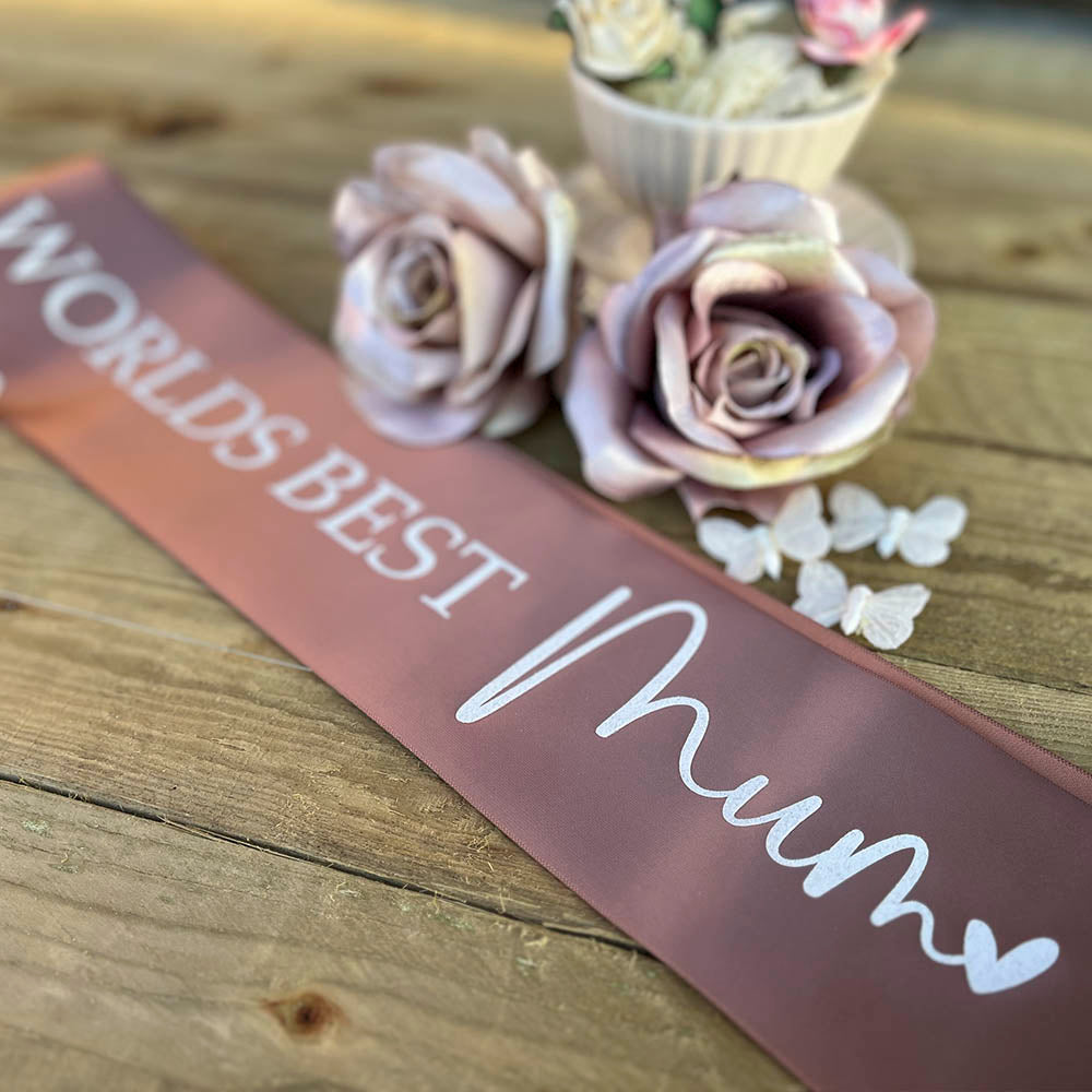 Personalised Glitter Sash - Worlds Best Mum