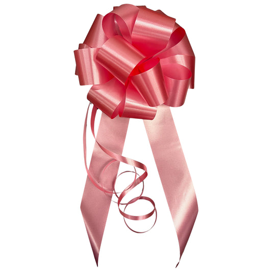 Rose Pink Plain Handmade Wedding Car Bonnet Bow
