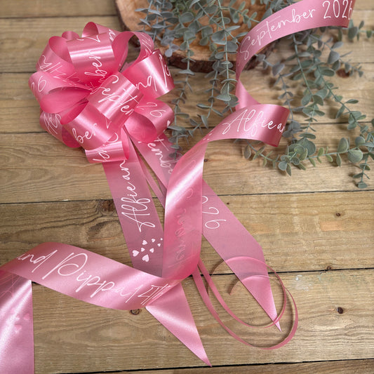 Rose Pink Personalised Wedding Car Kit