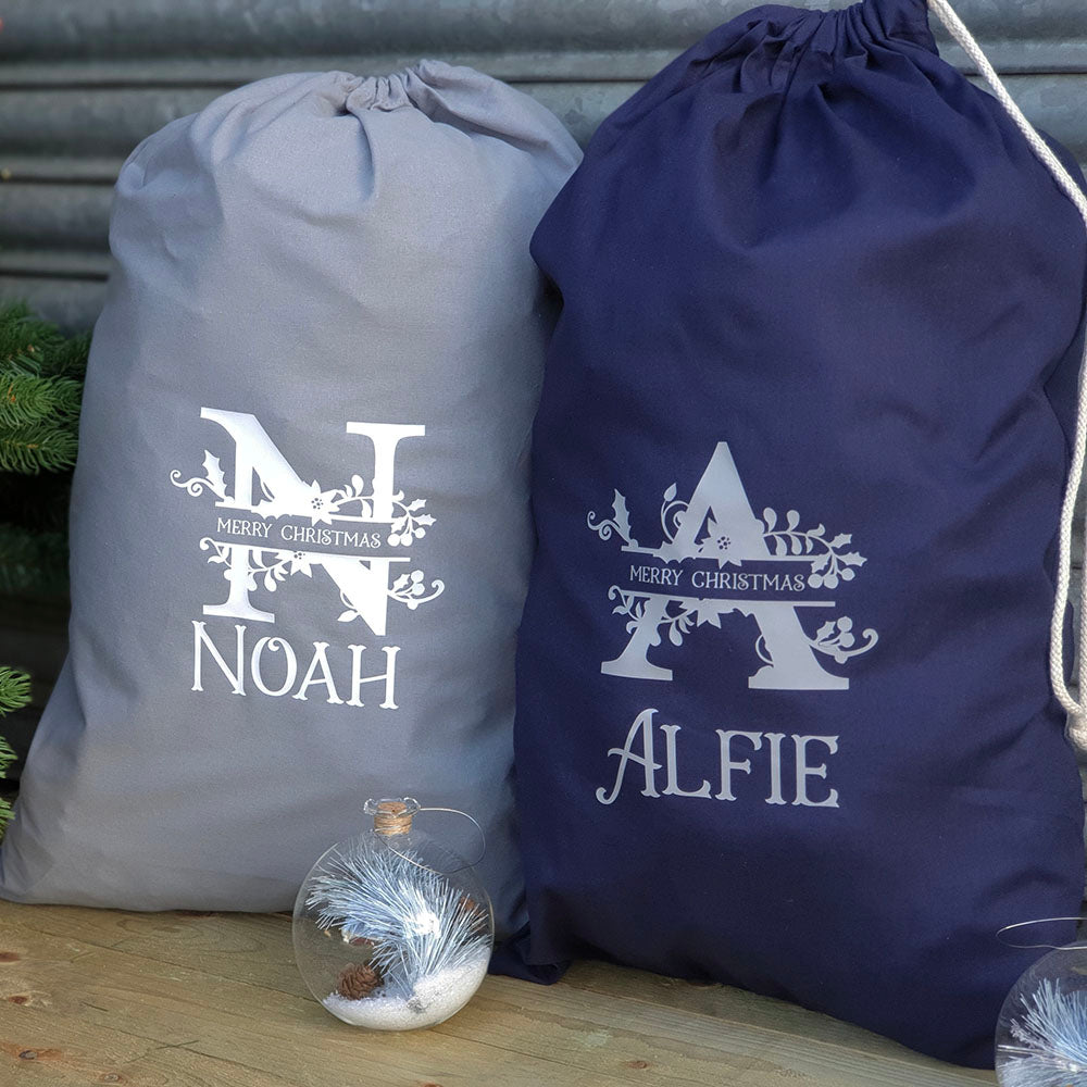 Personalised Monogram Christmas Gift Sack