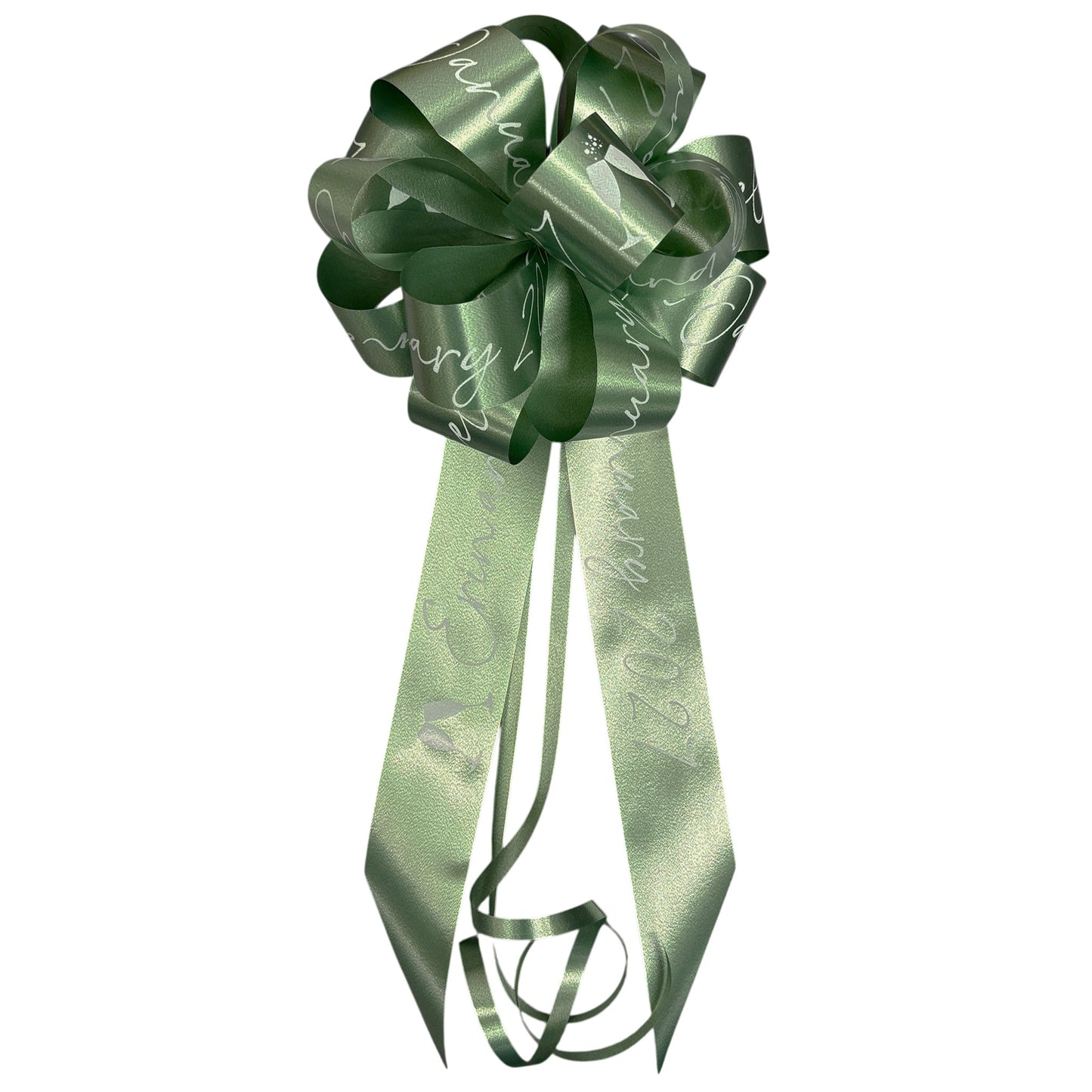 Sage Green Personalised Handmade Wedding Car Bonnet Bow