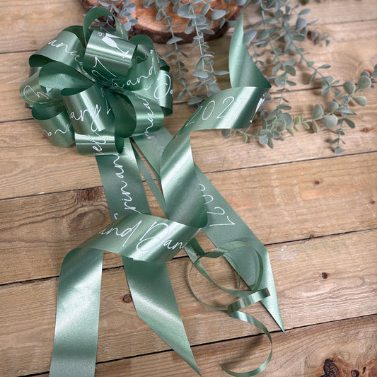 Sage Green Personalised Wedding Car Kit
