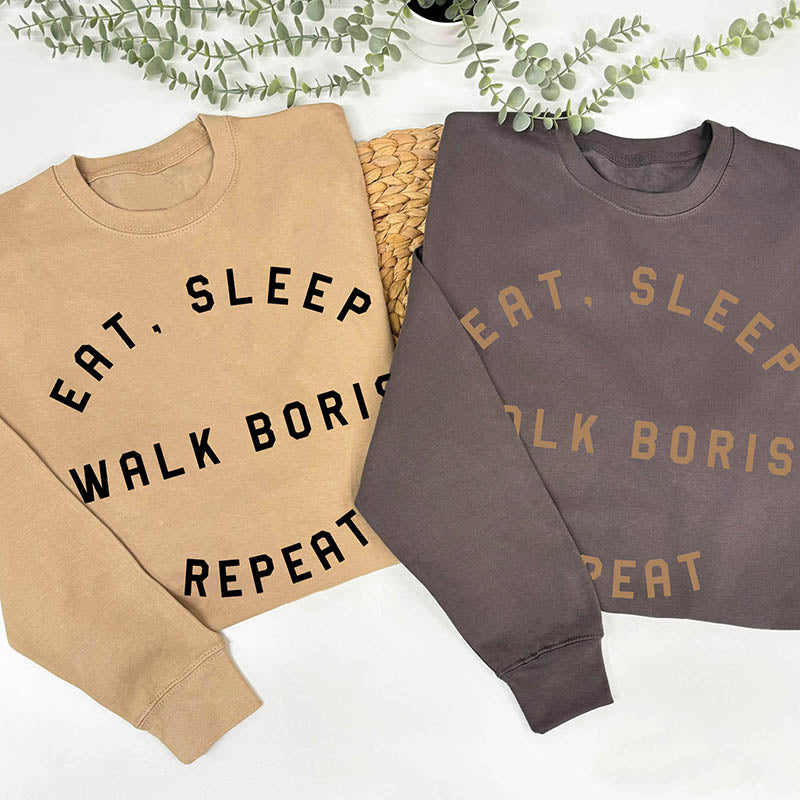 Personalised Eat Sleep Walk Dog Repeat Sweatshirt