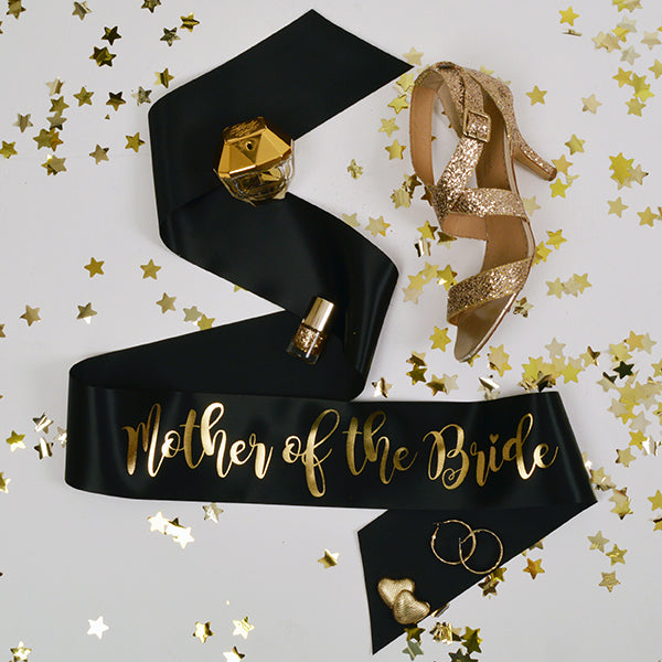 Black and Gold Team Bride Sashes