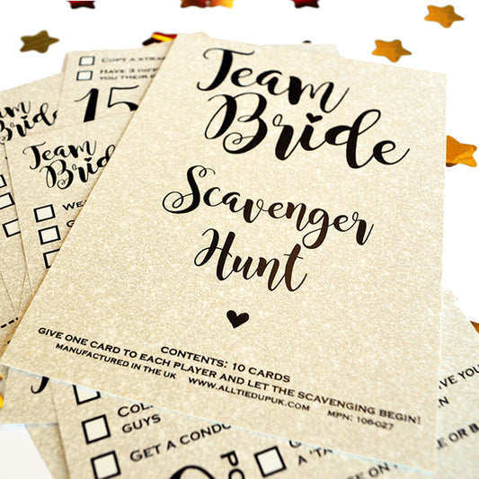 Team Bride Game Cards - Scavenger Hunt