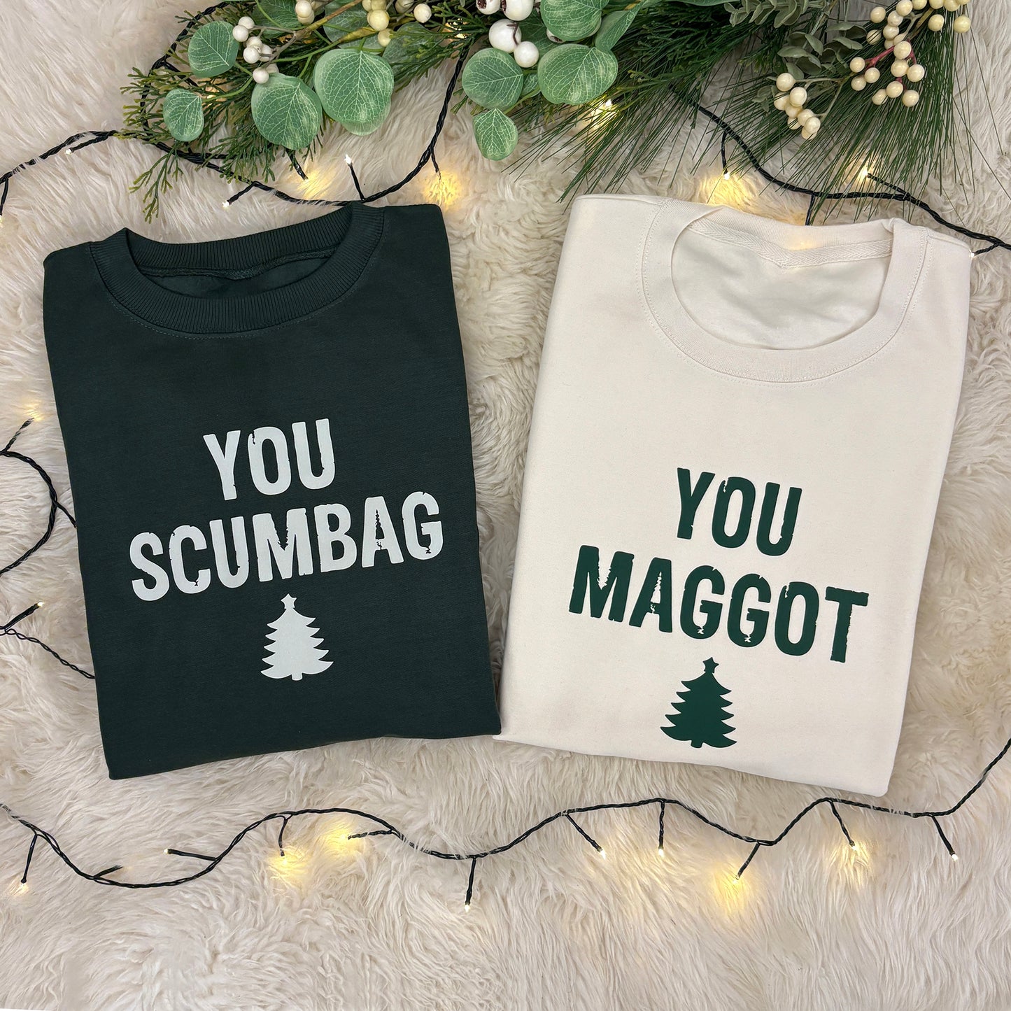 Couples Christmas Jumpers - You Scumbag You Maggot