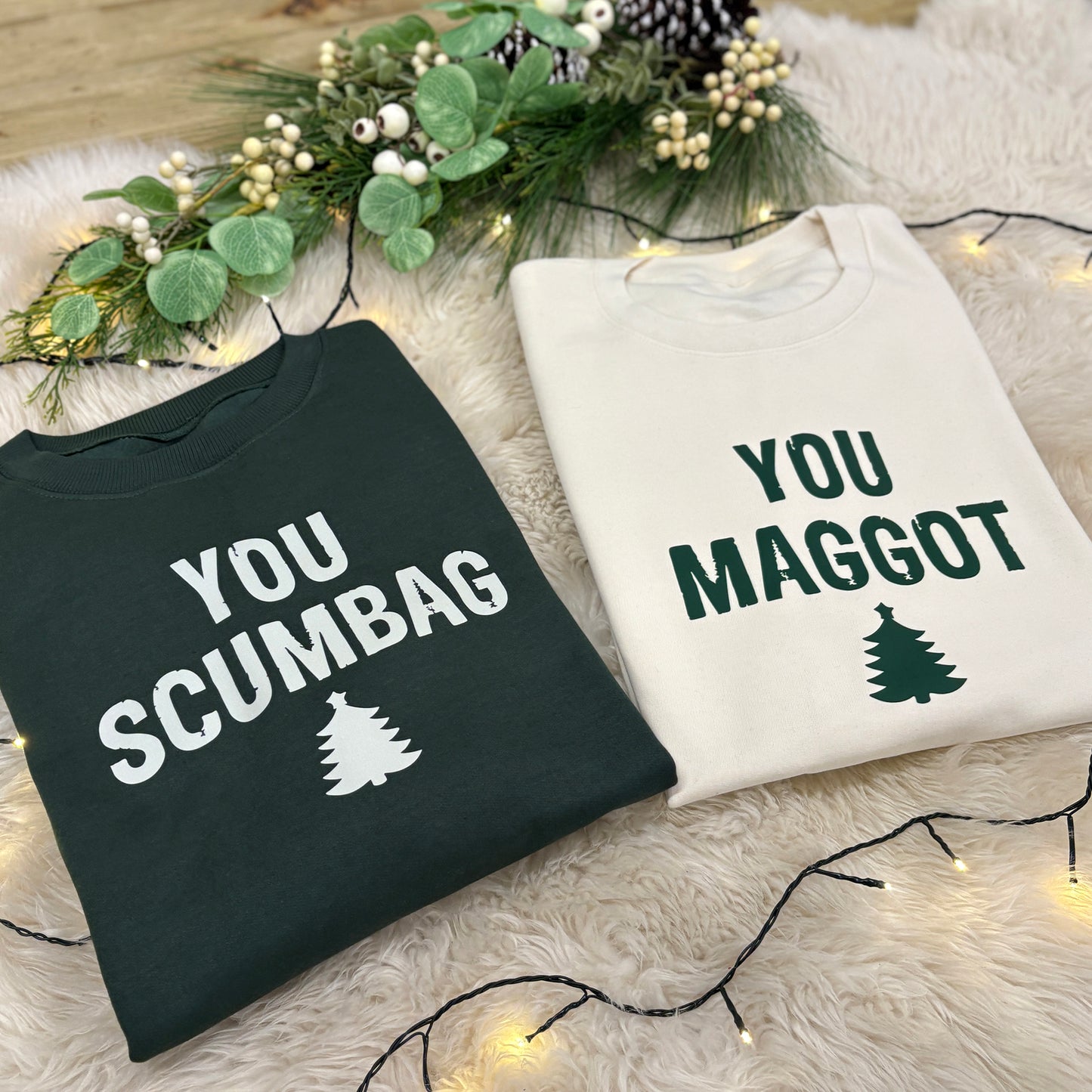 Couples Christmas Jumpers - You Scumbag You Maggot