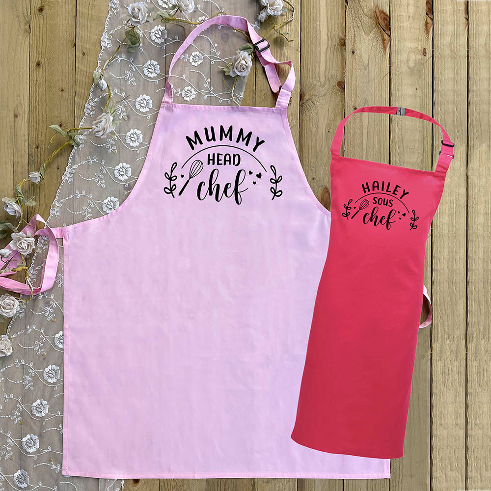 Personalised Parent & Child Apron Set