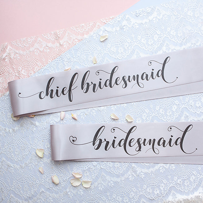 Pastel Bride Tribe Sashes - Grey