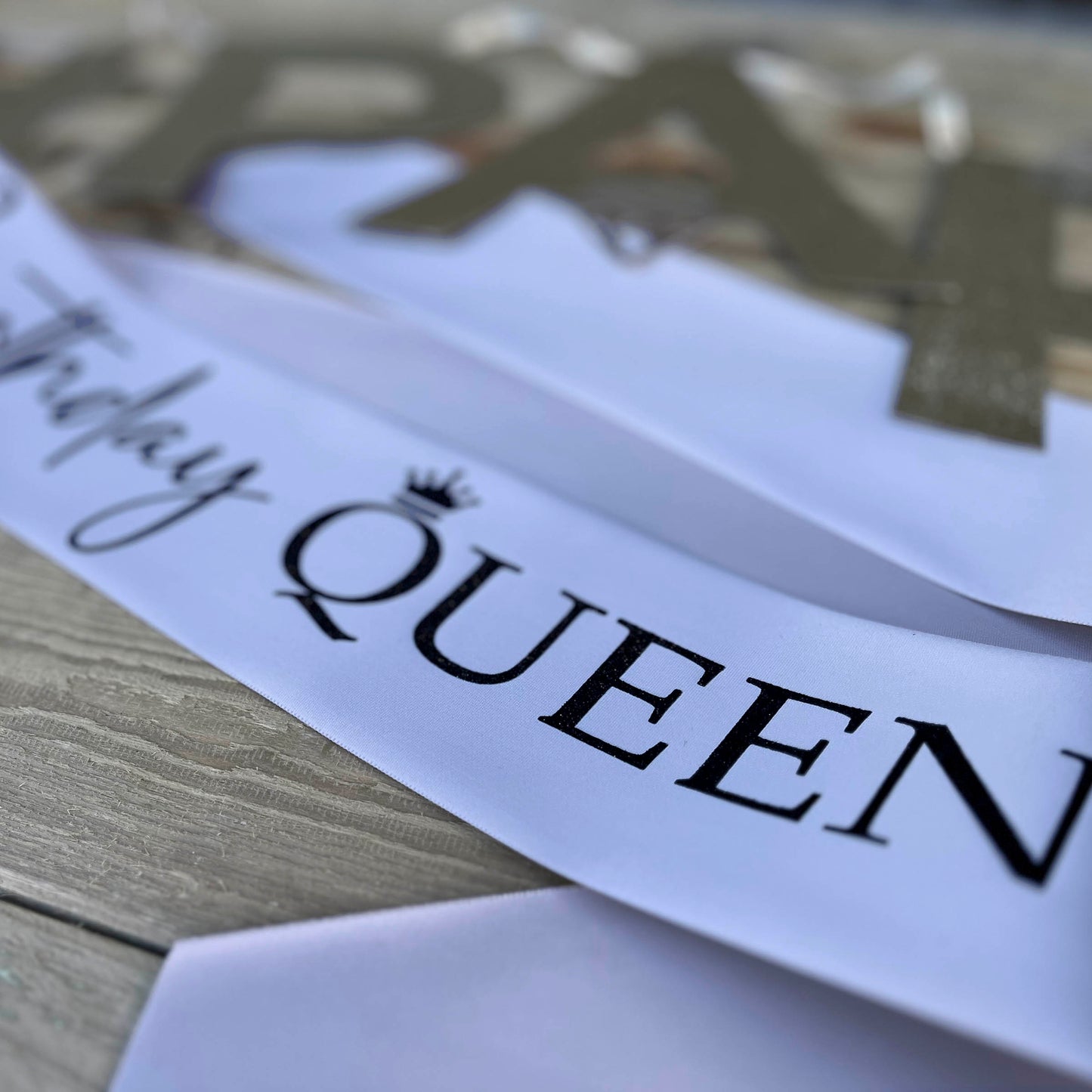 Personalised Glitter Sash - Birthday Queen