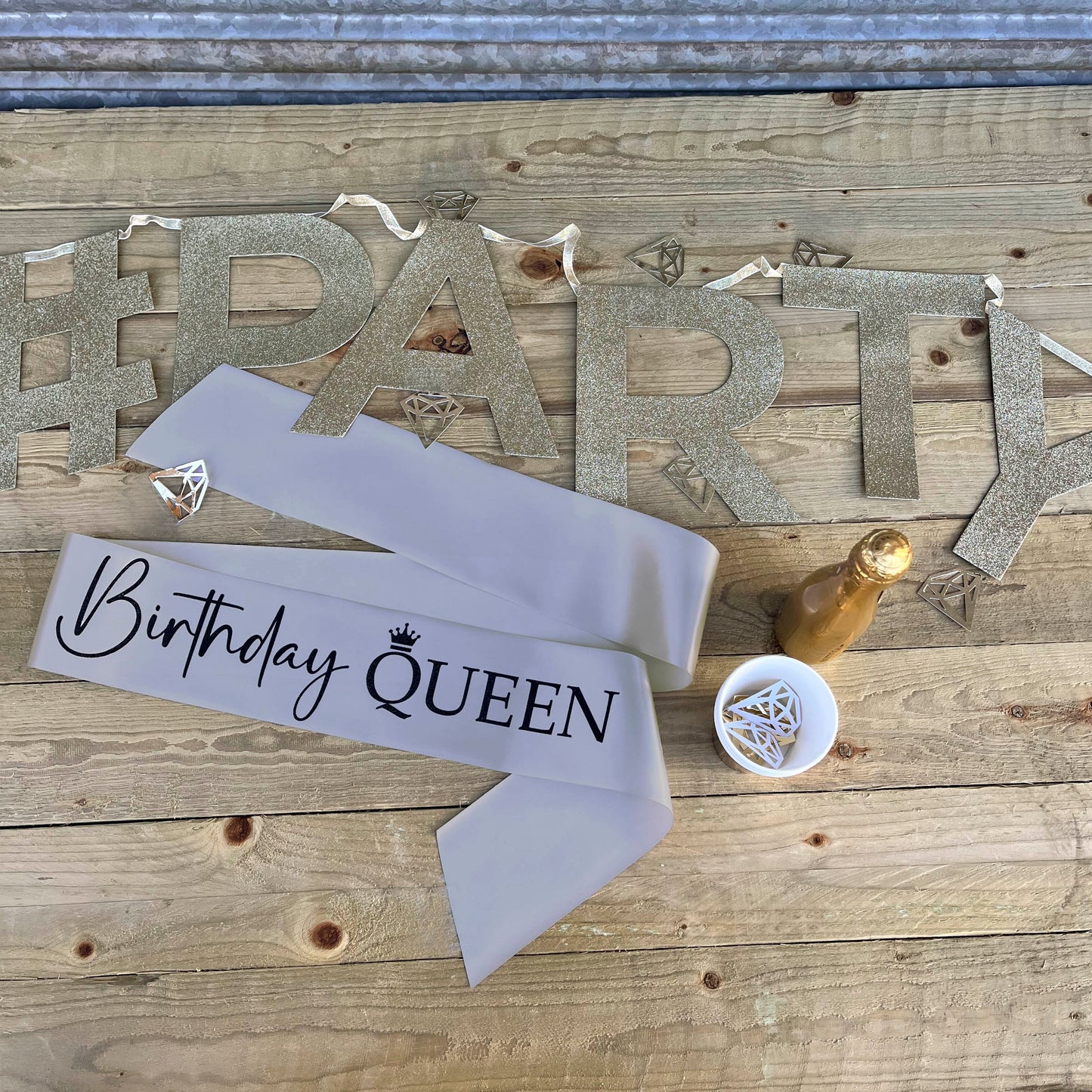 Personalised Glitter Sash - Birthday Queen