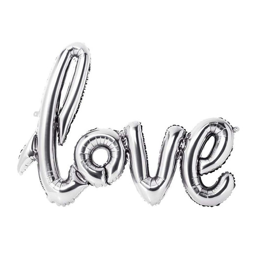 Silver Love Balloon