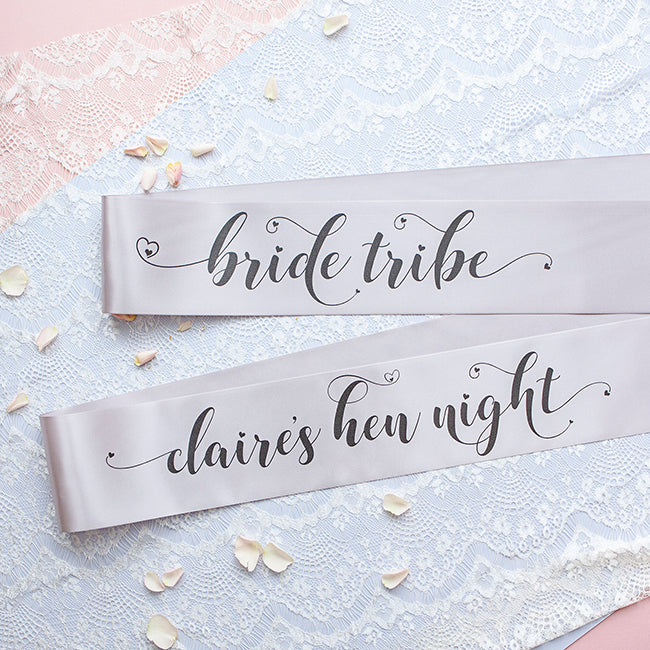 Pastel Bride Tribe Sashes - Grey