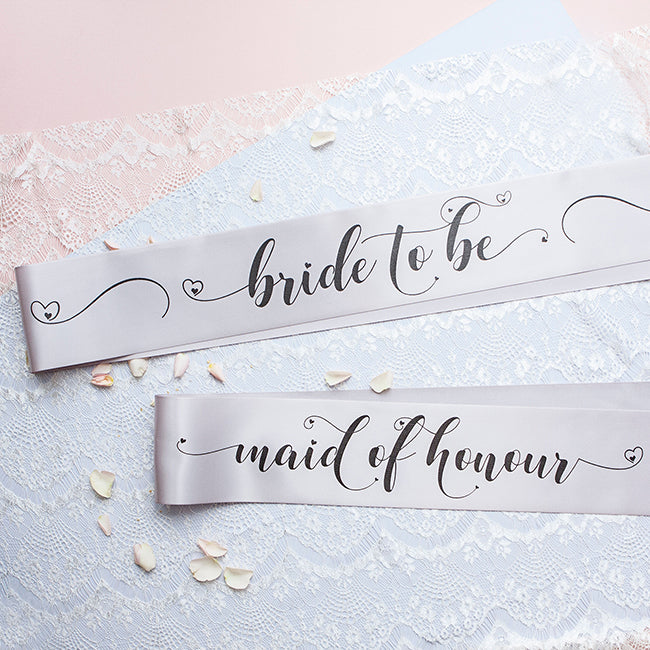 Pastel Bride Tribe Sashes - Grey