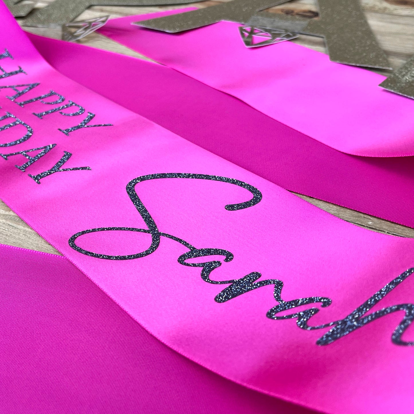 Personalised Glitter Sash - Happy Birthday