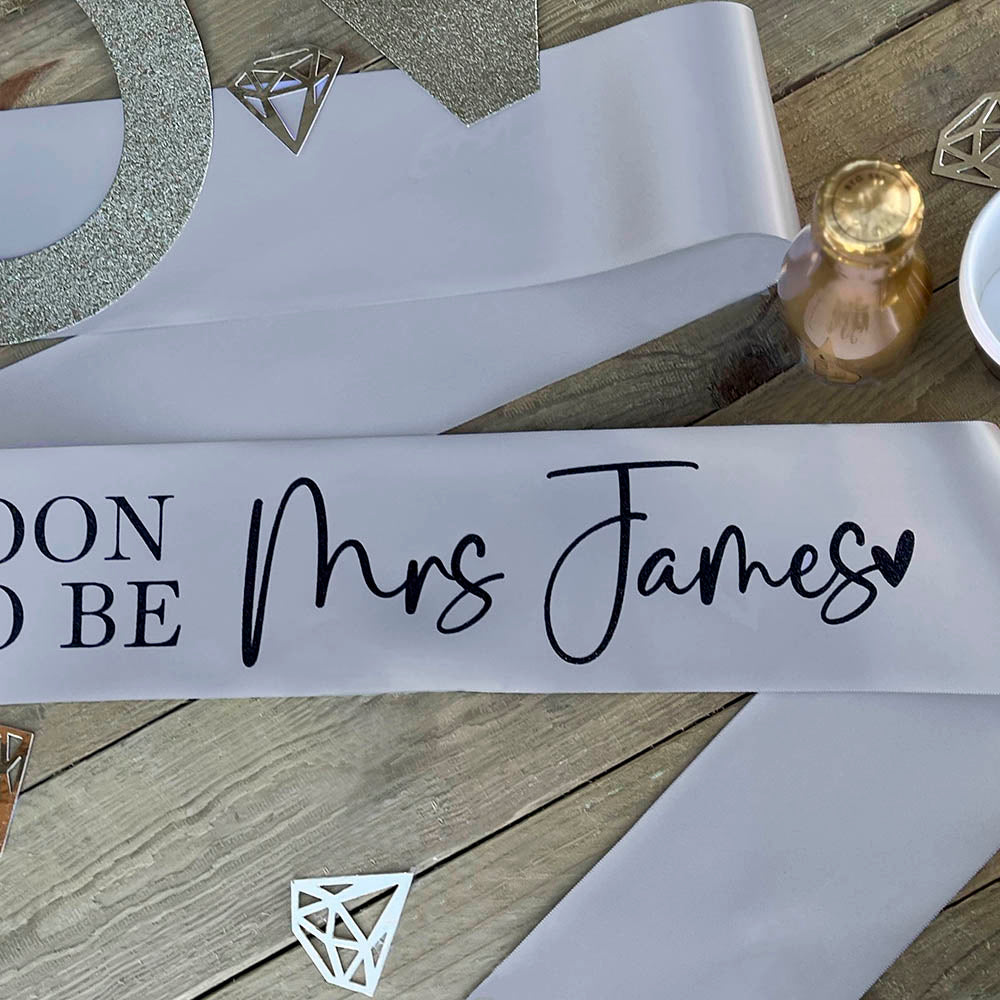 Personalised Glitter Sash - Soon To Be Bride