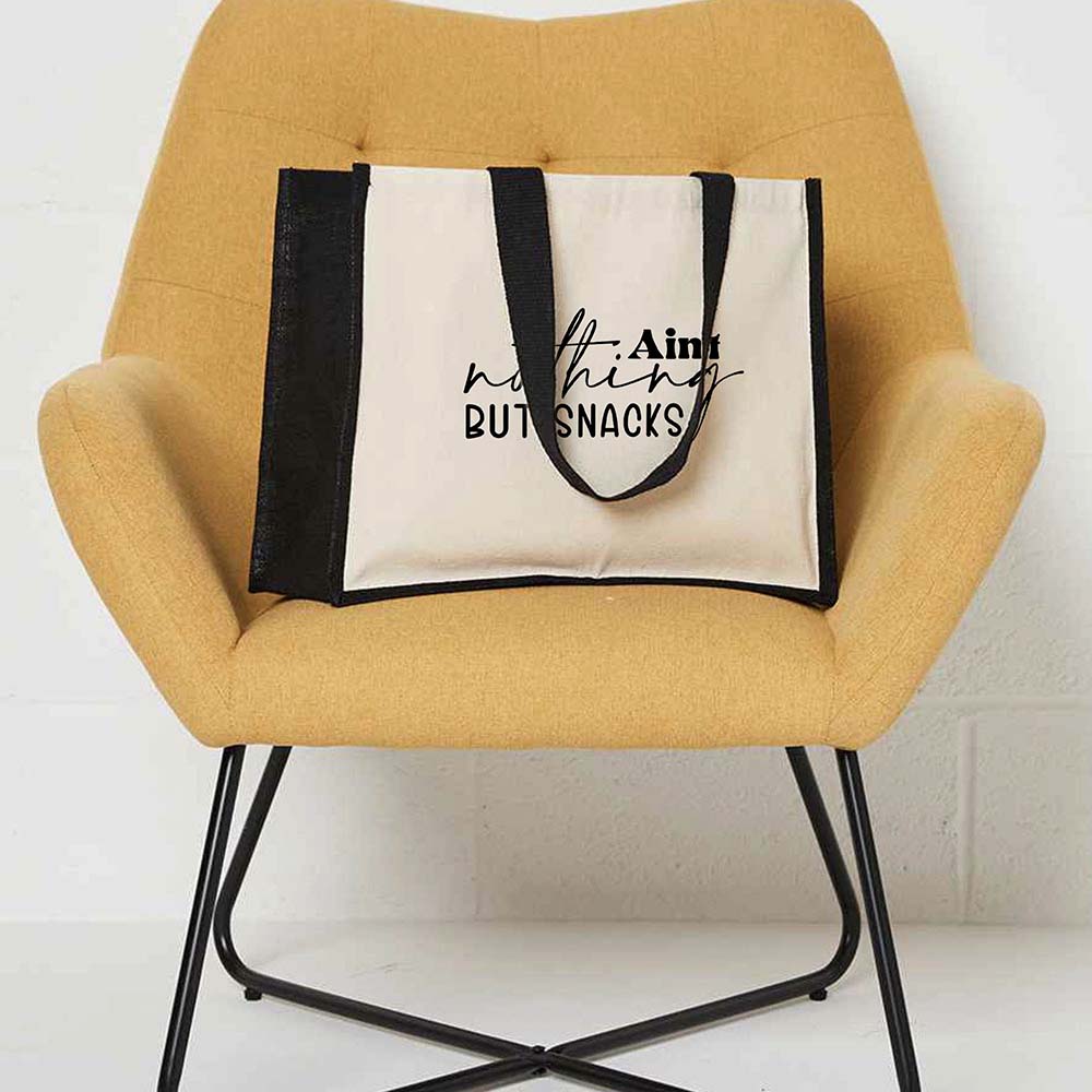 Jute Shopping Bag - Ain't Nothing But Snacks