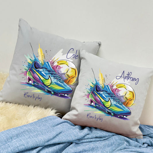 Personalised Cushion - Born To Play Football