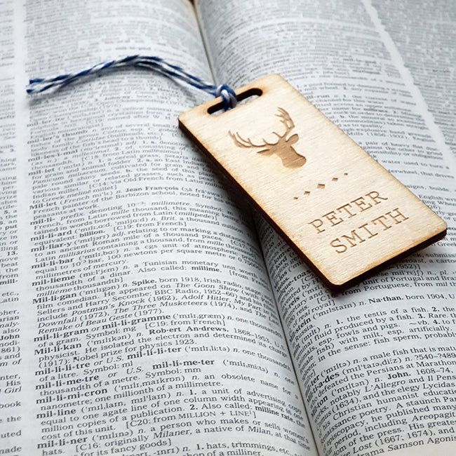 Personalised Wooden Bookmark - Stag