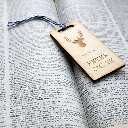 Personalised Wooden Bookmark - Stag