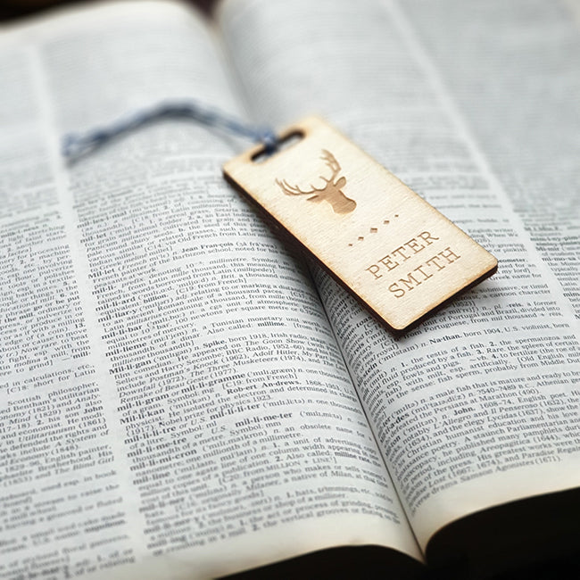 Personalised Wooden Bookmark - Stag