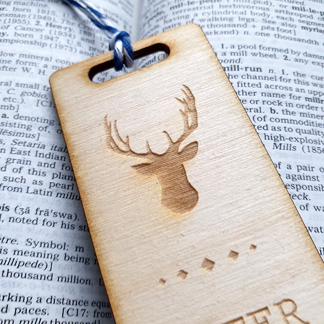 Personalised Wooden Bookmark - Stag