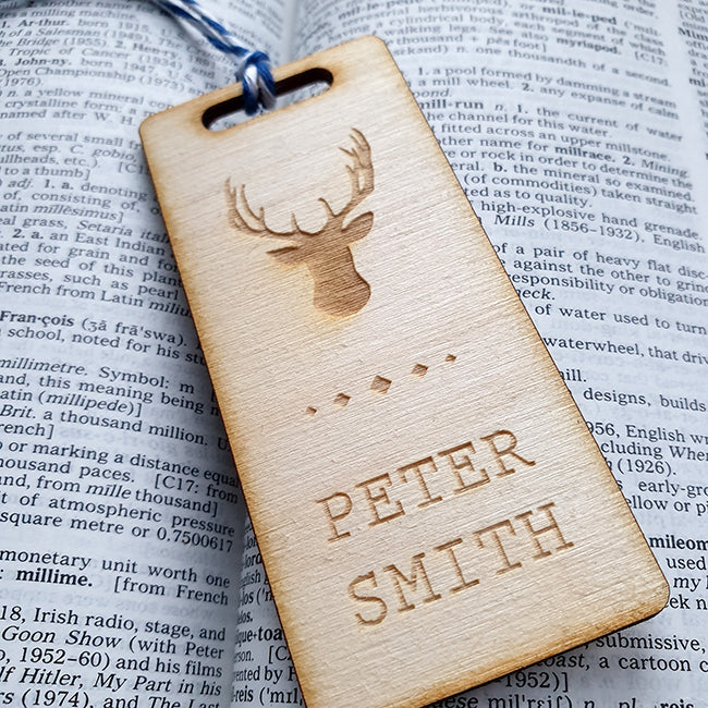 Personalised Wooden Bookmark - Stag