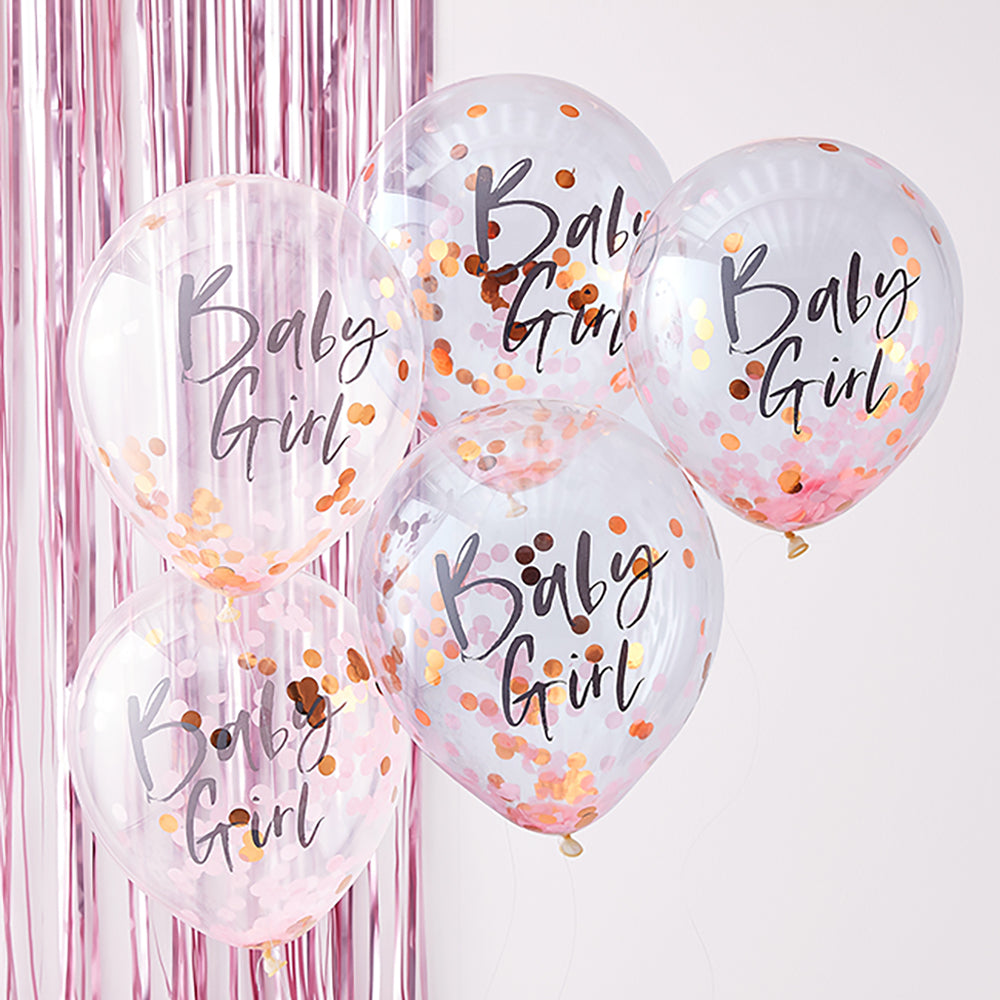 Twinkle Twinkle Baby Girl Confetti Balloons