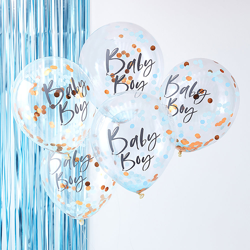 Twinkle Twinkle Baby Boy Confetti Balloons